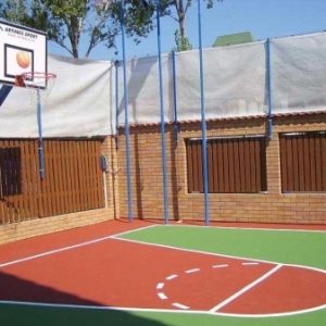 But de basket extérieur Boston, 3.05m, plastifié en bleu, code 105-A